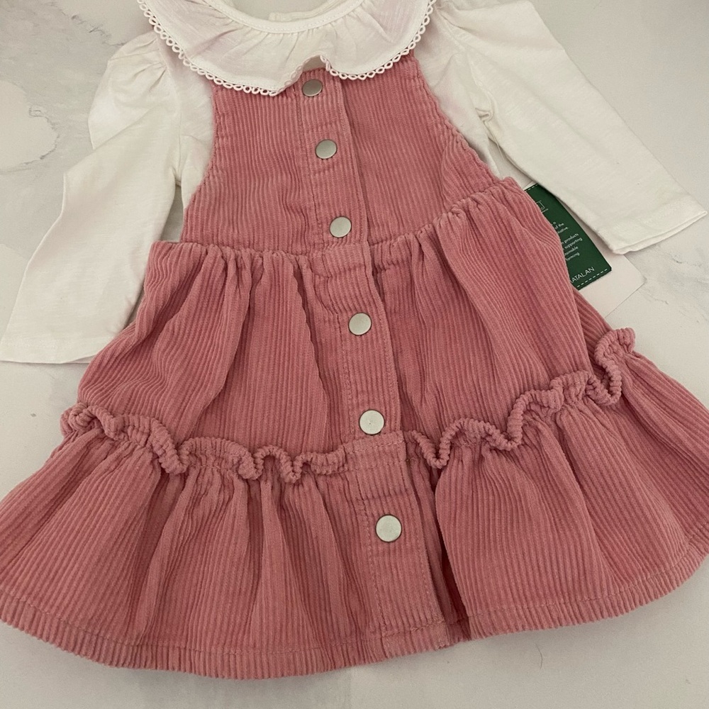 NWT two-piece corduroy jumper with shirt infant girls 9-12M Matalan